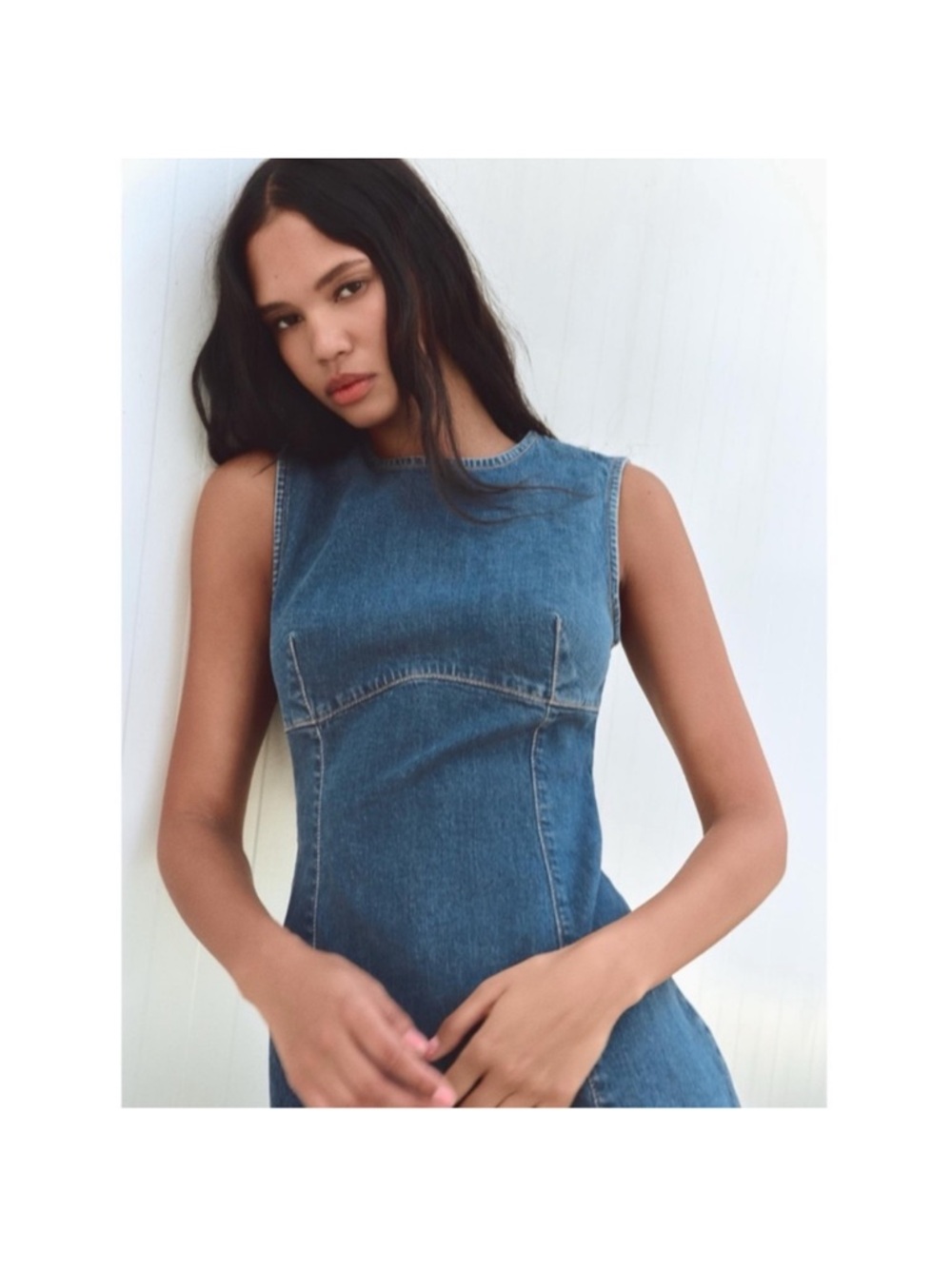 ZARA TRF DENIM MIDI DRESS